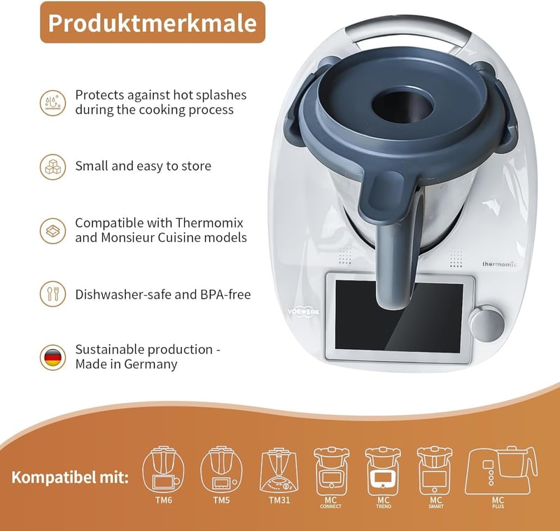 Chedin Thermomix TM6 TM5 Főzőedény Fedő Keverőedény Teteje