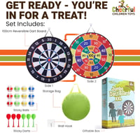 Cheerful Children Toys Jumbo Dartboard XL/XXL Fordítható Mintákkal 16 Labdával és 6 Nyíllal 3