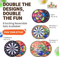 Cheerful Children Toys Jumbo Dartboard XL/XXL Fordítható Mintákkal 16 Labdával és 6 Nyíllal 4
