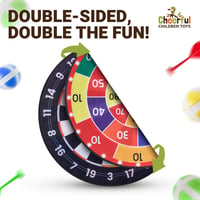 Cheerful Children Toys Jumbo Dartboard XL/XXL Fordítható Mintákkal 16 Labdával és 6 Nyíllal 6