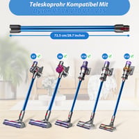 Teleskopická trubica Cheerhom pre vysávače Dyson V7 V8 V10 V11 V15, pevná predlžovacia trubica s rýchlospojkou a dvoma kefami 2 v 1, modrá 2