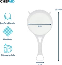 Chef Aid Nylon Szűrő 12 cm Fehér - Zöldség Gyümölcs Mosáshoz és Leszűréshez 2