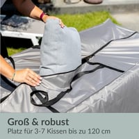 Chefarone XXL Kerti Párna Tároló Táska - Vízálló Védőhuzat UV Védelemmel - Időjárásálló Párnatakaró Kültéri Bútorokhoz - 175x60x80 cm - Bézs 2