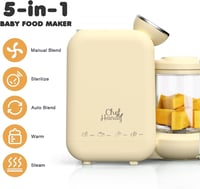 CHEFHANDY 5az1-ben Multifunkciós Bébiételmixer Gőzölő Melegítő Sárga 2