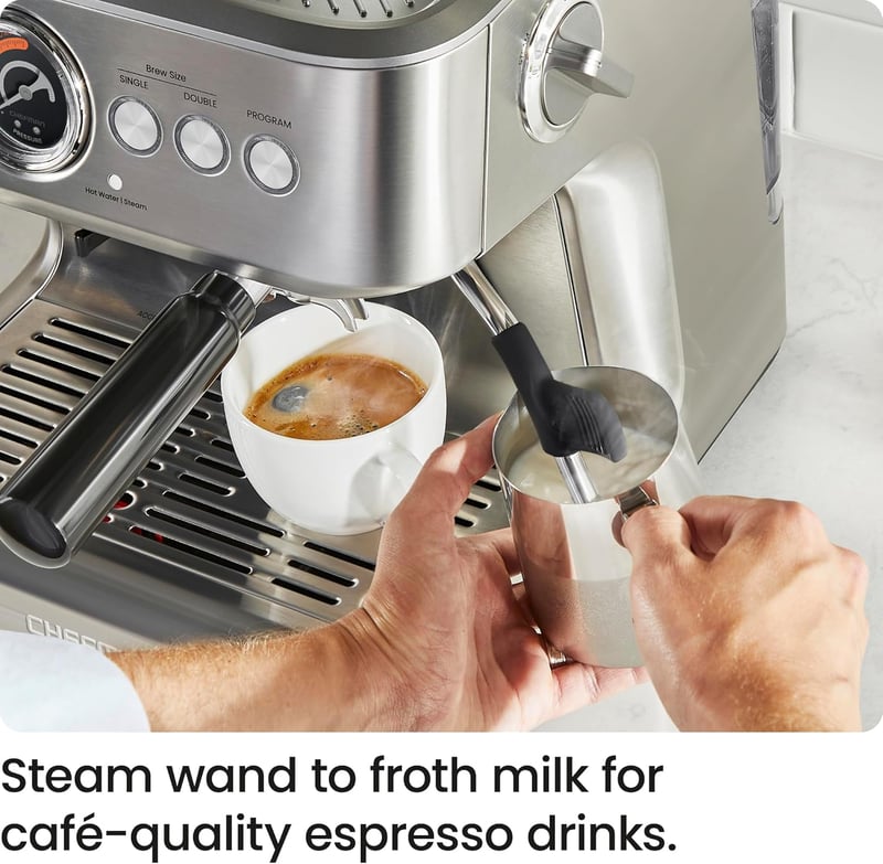 Chefman Crema Supreme 15 bar espresso kávéfőző tejhabosítóval és kávéőrlővel