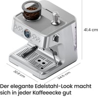 Espresso kávovar Chefman Crema Supreme s tlakom 15 barov, mlynčekom na kávu a 30 stupňami hrubosti mletia 8