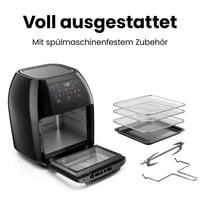 Chefman digitalna friteza na vrući zrak s ražnjem, dehidratorom i konvekcijom, 17 postavki na dodirnom zaslonu, XL 10L, automatsko isključivanje 8