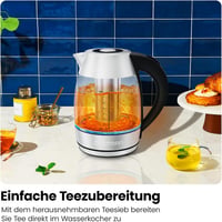Chefman Elektromos Vízforraló Üveg 1.8L LED Kijelzővel Teaszűrővel 6