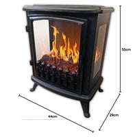 Elektrický krb Chemin'Arte Fire Glass s 3D LED efektom plameňa a 180° priehľadom — Na vrchnej strane sú preliačiny a škrabance (stav: pozri 2. obrázok) 6