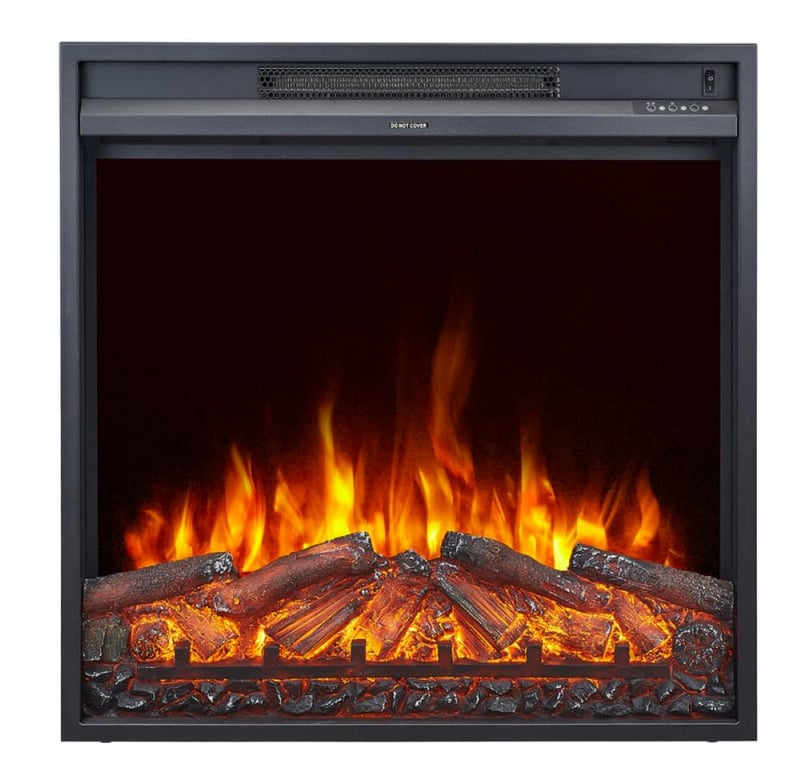 Chemin'Arte Oxford 2XL beépíthető elektromos kandalló LED lánghatással, 2000 W fűtéssel, elektronikus termosztáttal, fekete, 71x15x74 cm