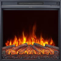 Chemin'Arte Oxford 2XL beépíthető elektromos kandalló LED lánghatással, 2000 W fűtéssel, elektronikus termosztáttal, fekete, 71x15x74 cm 4