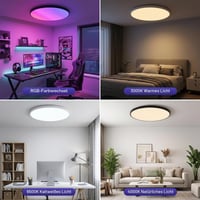 Lampă de tavan LED reglabilă CHENBEN cu telecomandă, 24W, RGB, 3000K-6500K, luminozitate reglabilă 8