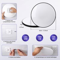 Lampă de tavan LED reglabilă CHENBEN cu telecomandă, 24W, RGB, 3000K-6500K, luminozitate reglabilă 9