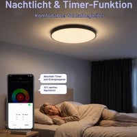Lampă de tavan LED reglabilă CHENBEN cu telecomandă, 24W, RGB, 3000K-6500K, luminozitate reglabilă 5