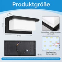 Lampă de perete pentru exterior CHENBEN IP65 18W 3000K Alb Cald, corp de iluminat LED rezistent la apă 7