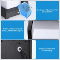 Lampă de perete pentru exterior CHENBEN IP65 18W 3000K Alb Cald, corp de iluminat LED rezistent la apă 4