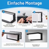 Lampă de perete pentru exterior CHENBEN IP65 18W 3000K Alb Cald, corp de iluminat LED rezistent la apă 8