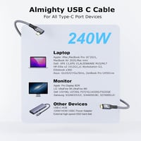 CHENLENIC USB-C 3.2 Gen2x2 20Gbps 90° kábel 240W PD3.1 Thunderbolt 3/4 kompatibilis 7