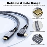 CHENLENIC USB-C 3.2 Gen2x2 20Gbps 90° kábel 240W PD3.1 Thunderbolt 3/4 kompatibilis 6