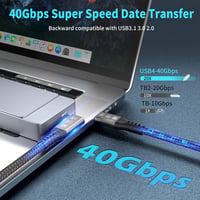 CHENLENIC USB4 Thunderbolt 4 kábel 40Gbps 240W töltés 8K 1m 90° 2