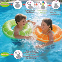 Set de 4 colace gonflabile Chennyfun cu model de lămâie și portocală + 2 mingi de plajă pentru copii și adulți, pentru piscină și plajă 4