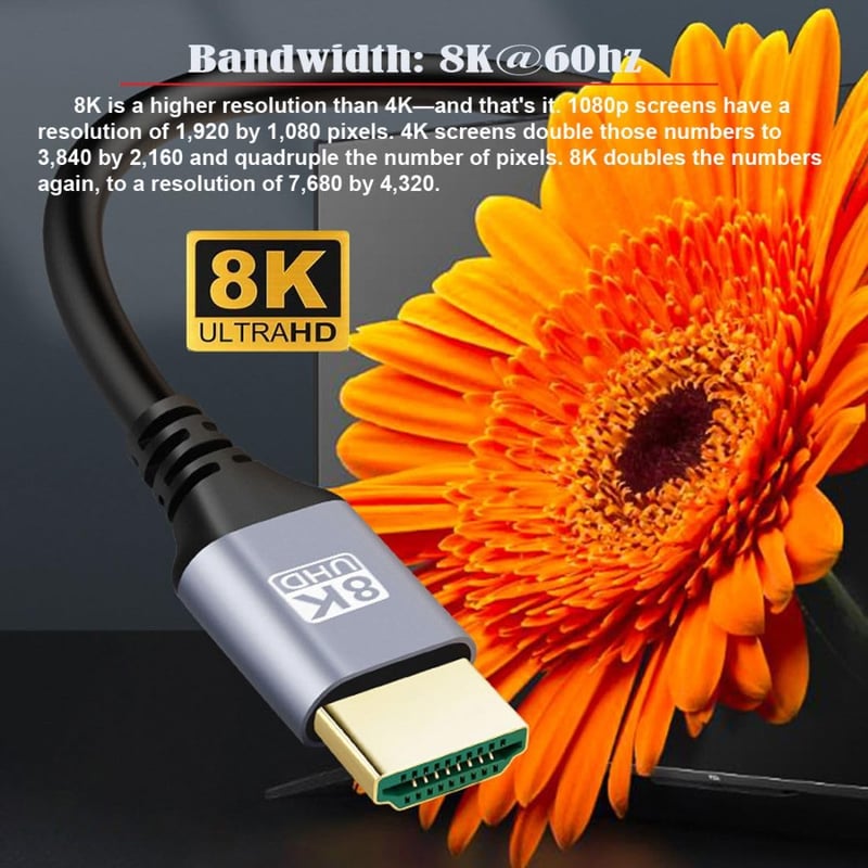 chenyang HDMI 2.1 kábel 8K 60Hz 4K 120Hz 48Gbps aranyozott 2m