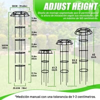 CHEOAR Obelisc de grădină pentru plante cățărătoare, 165 cm, din metal inoxidabil rezistent la intemperii și plastic, pentru trandafiri, clematite și legume, interior/exterior 2