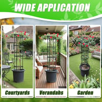 CHEOAR Obelisc de grădină pentru plante cățărătoare, 165 cm, din metal inoxidabil rezistent la intemperii și plastic, pentru trandafiri, clematite și legume, interior/exterior 4