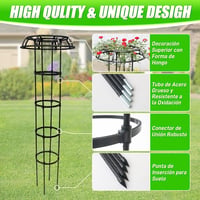 CHEOAR Obelisc de grădină pentru plante cățărătoare, 165 cm, din metal inoxidabil rezistent la intemperii și plastic, pentru trandafiri, clematite și legume, interior/exterior 5