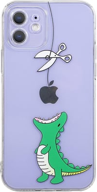 CHEORFAY iPhone 12 Tok Átlátszó Szilikon TPU Ütésálló Védőtok Dinoszaurusz Mintával iPhone 12/12 Pro Kompatibilis Rugalmas Borító 1