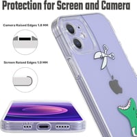 CHEORFAY iPhone 12 Tok Átlátszó Szilikon TPU Ütésálló Védőtok Dinoszaurusz Mintával iPhone 12/12 Pro Kompatibilis Rugalmas Borító 5
