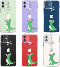 CHEORFAY iPhone 12 Tok Átlátszó Szilikon TPU Ütésálló Védőtok Dinoszaurusz Mintával iPhone 12/12 Pro Kompatibilis Rugalmas Borító 7