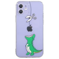 CHEORFAY iPhone 12 Puzdro Priehľadný Silikónový TPU Nárazuvzdorný Ochranný Kryt s Vzorom Dinosaurov Kompatibilné s iPhone 12/12 Pro Flexibilný Obal 1
