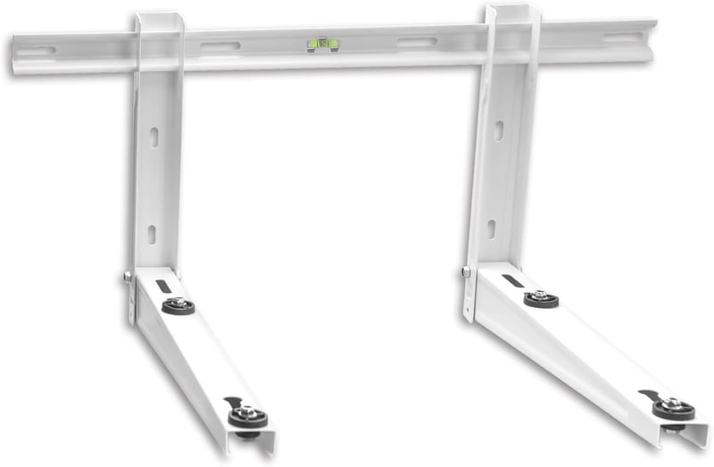 Cherbowing Univerzális Klíma Kültéri Egység Fali Tartó 550 mm - 160 kg Teherbírás, 9000-36000 BTU, Hőszivattyúhoz, Időjárásálló Acél, Fehér
