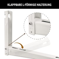 Cherbowing Univerzális Klíma Kültéri Egység Fali Tartó 550 mm - 160 kg Teherbírás, 9000-36000 BTU, Hőszivattyúhoz, Időjárásálló Acél, Fehér 2