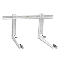 Cherbowing Univerzalni Nosač Vanjske Jedinice Klima Uređaja za Zid 550 mm - Nosivost 160 kg, 9000-36000 BTU, za Toplinske Pumpe, Čelik Otporan na Vremenske Uvjete, Bijeli 1