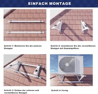 Cherbowing Univerzális Tetőkonzol Split Klímákhoz, 9000-24000 BTU, 10°-45° Állítható, Időjárásálló Acél, 150kg Teherbírás, Fehér 6