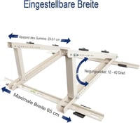 Cherbowing Univerzális Tetőkonzol Split Klímákhoz, 9000-24000 BTU, 10°-45° Állítható, Időjárásálló Acél, 150kg Teherbírás, Fehér 3