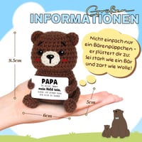 Ursuleț Croșetat CheriGift pentru Tata - Cadou de Ziua de Naștere pentru Tătic, Decorațiune Handmade cu Ursuleț Pozitiv 3