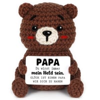 Ursuleț Croșetat CheriGift pentru Tata - Cadou de Ziua de Naștere pentru Tătic, Decorațiune Handmade cu Ursuleț Pozitiv 1