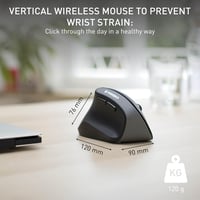 CHERRY MW 4500 Left ergonomikus vertikális vezeték nélküli egér balkezeseknek - fekete 3