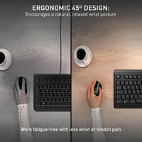 CHERRY MW 4500 Left ergonomikus vertikális vezeték nélküli egér balkezeseknek - fekete 4