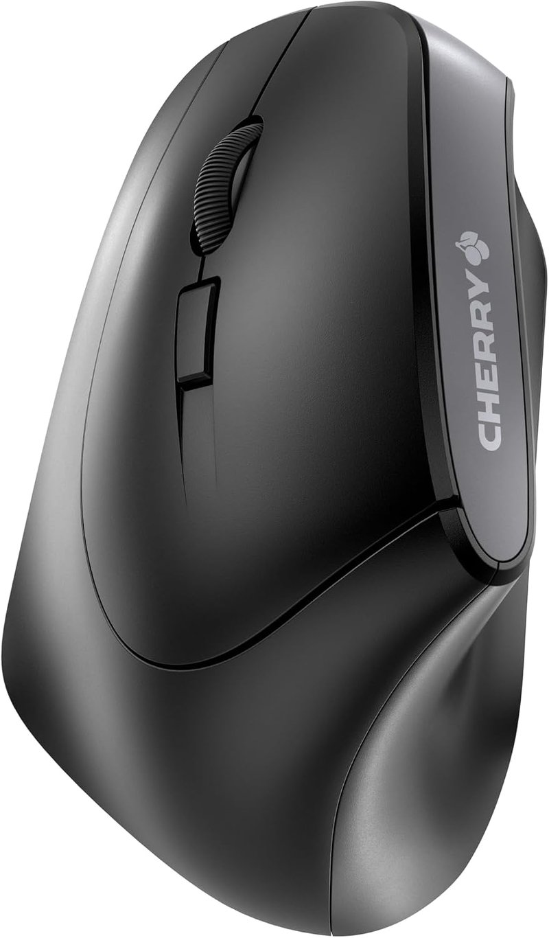 CHERRY MW 4500 Left ergonomikus vertikális vezeték nélküli egér balkezeseknek - fekete