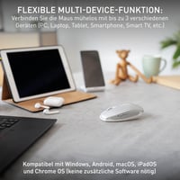 Bezdrôtová Bluetooth myš CHERRY GENTIX BT so 7 tlačidlami, Frosted Silver 5