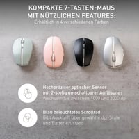 Bezdrôtová Bluetooth myš CHERRY GENTIX BT so 7 tlačidlami, Frosted Silver 6