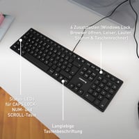 Klávesnica CHERRY KC 6000 Slim USB, čierna, nemecké rozloženie QWERTZ — chybná, na náhradné diely: chýbajú 2 klávesy (stav: pozri 2. obrázok) 9