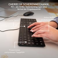 Klávesnica CHERRY KC 6000 Slim USB, čierna, nemecké rozloženie QWERTZ — chybná, na náhradné diely: chýbajú 2 klávesy (stav: pozri 2. obrázok) 7