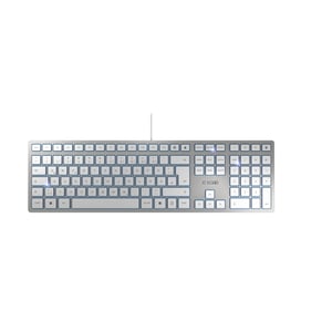 CHERRY KC 6000 Slim USB tipkovnica - ultra tanki dizajn, žičana, QWERTZ njemački raspored, mehanizam škara, srebrna