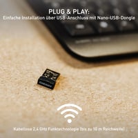 CHERRY KW 3000 Vezeték nélküli Irodai Billentyűzet Numerikus Billentyűzettel, Német QWERTZ Kiosztás, 2,4 GHz, Csendes Billentyűk, Lapos Desi 3