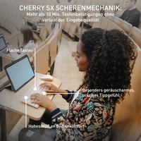 Bluetooth klávesnica CHERRY KW 7100 MINI BT, AZERTY, s puzdrom – fľaškovo modrá 3